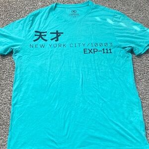 Express Men's Aqua Graphic Tee